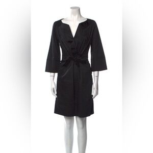 Diane von Furstenberg V-Neck Mini Dress with Pleat Details